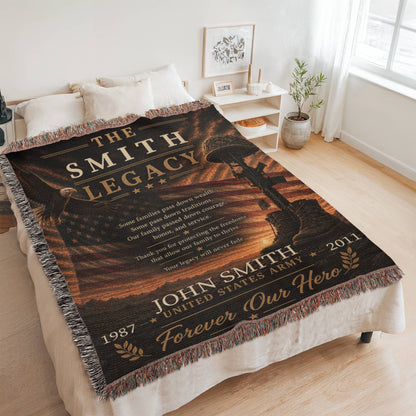 The Legacy Personalized Veteran Blanket – Custom Military Family Gift | Honor, Courage & Service