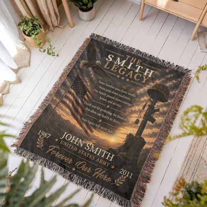 The Legacy Personalized Veteran Blanket – Custom Military Family Gift | Honor, Courage & Service