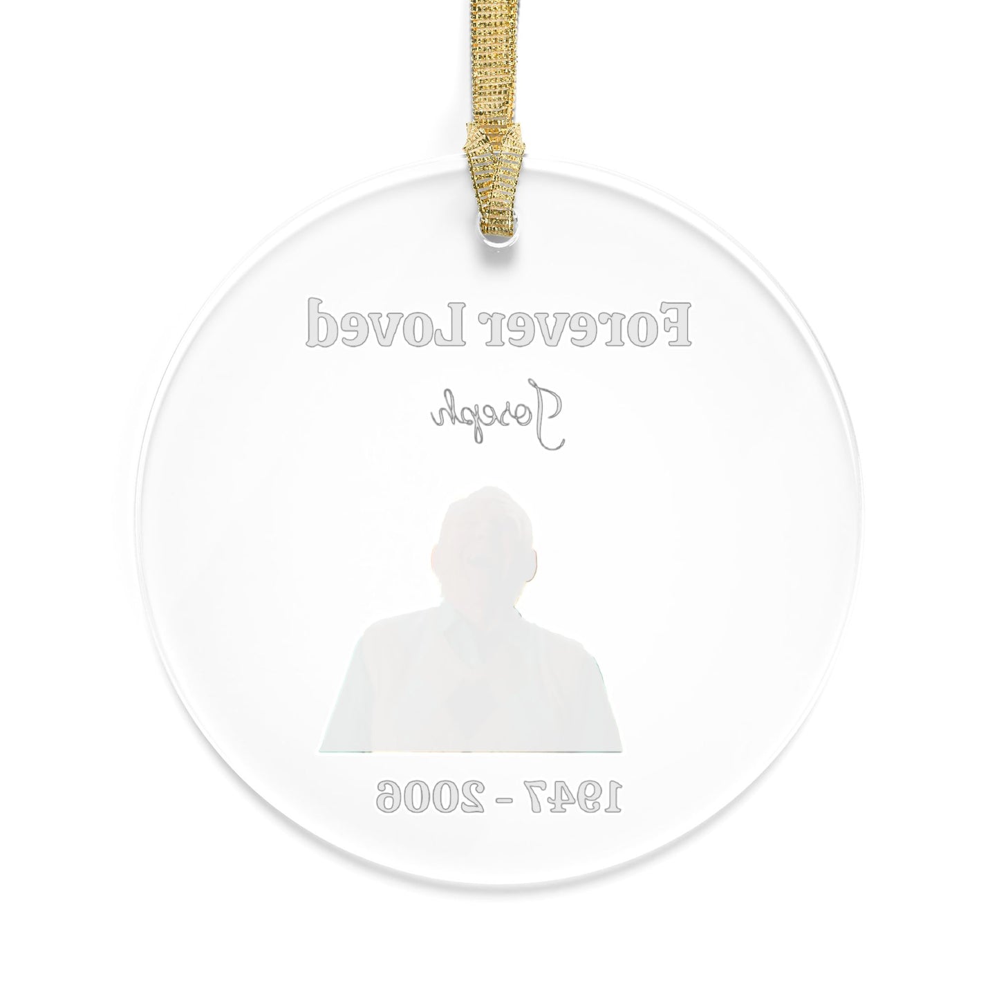 Forever Loved Memorial Ornament – Personalized Acrylic Photo Tribute for Family Remembrance
